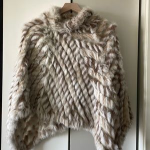 J McLaughlin Faux Fur Crop Poncho One Size NWT